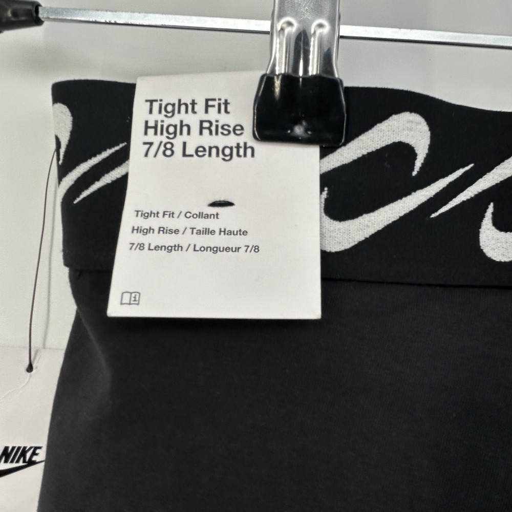 Nike Womens Sportswear High Rise 7/8 Tight Fit Leggings Black FN6545-010 XS - Picture 4 of 10